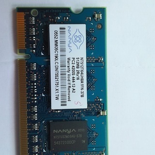 ノートパソコンメモリー（PC2－4200)512ＭＢ１枚　中古の画像