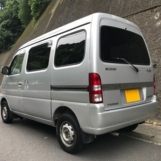 【売約済】平成15年 エブリィワゴン JOY POP  ターボ シルバー 走行12.5万キロ 車検30年7月迄の画像