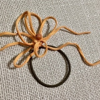 ヘアゴム オレンジ  お花