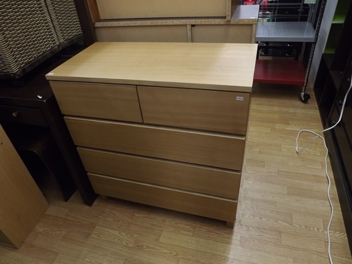 無印良品　良品計画　オーク材チェスト４段ワイド　衣類収納　タンス　箪笥　札幌　西岡発