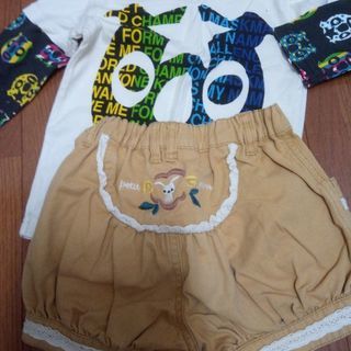 激安❢美品❢ロンT&半パン90サイズ上下セット❢の画像
