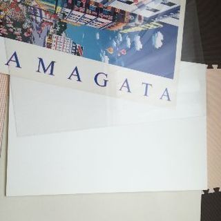 ポスターサイズの額縁(ヒロ・ヤマガタ氏のポスター画付き)の画像