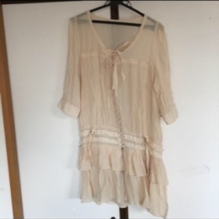 美品‼️フォーマル ブラウス M オフホワイト 白 レディース レースの画像