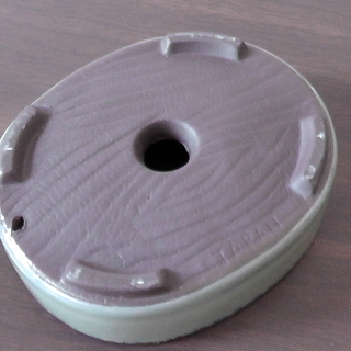 未使用◆手のひらサイズ平鉢◆盆栽鉢.青磁色グリーン系の画像