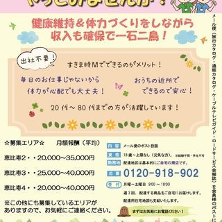 空いた時間でメール便配付のお仕事しませんか（渋谷区内）の画像