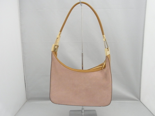 中古 GUCCI ハンドバッグ スエード素材 ピンク