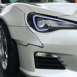 スバル　BRZ　S　ﾜｲﾄﾞﾌｪﾝﾀﾞｰ　WORK18AW　車高調　社外ﾏﾌﾗｰ・ｴｱｸﾘ　社外ﾍｯﾄﾞﾗｲﾄ・LEDﾃｰﾙ　ﾄﾖﾀ86　86の画像