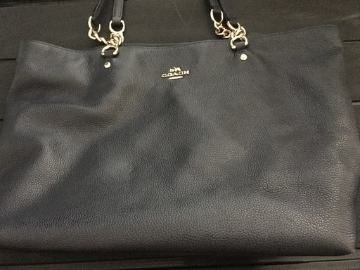 COACH コーチ馬車柄ショルダーバッグ 紺色