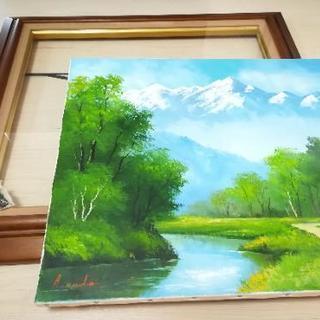 油絵　絵画　工藤昭重　北アルプスの画像