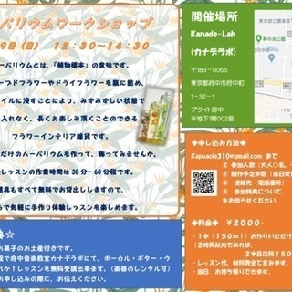 ハーバリウムを作ってみよう！in府中の画像