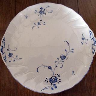 洋食器NIKKOの青花フラットプレート１枚♪ホールケーキ台などに♪