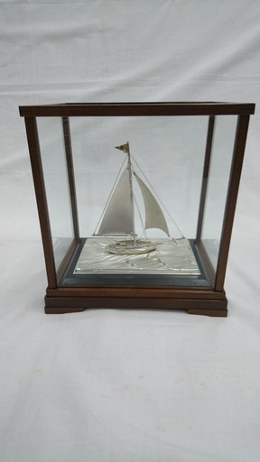 ※値下げ【美品】ヨット 置物【銀】