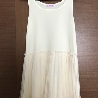 ＊美品アイボリーチュール付ワンピース＊
