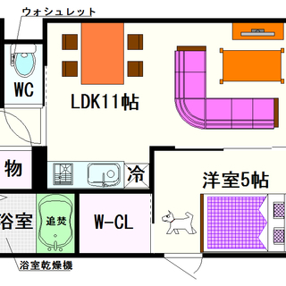 【グリーンクラウド難波元町】2号タイプ！1ＬＤＫタイプ！設備が良...