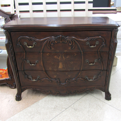 獅子脚 欧州デザイン アンティーク調 3段チェスト サイドボード リビングボード