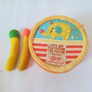 【値下げ】赤ちゃん太鼓　布製　ぞうさん　カラフルの画像