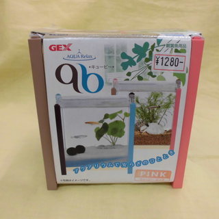 値下げ！GEX キュービー 屋内観賞魚飼育水槽 ミニ水槽 ピンク...