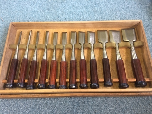 50万円　レア！最高級 名人 景持作　手彫りノミ　１２本セット　干支が彫られた縁起物