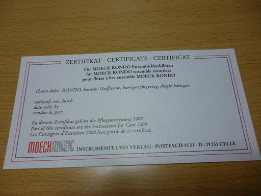 今月末６/３０受付終了　リコーダーMOECK  RONDO  SOPRAN BAROCK