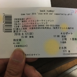 back numberの8月12日(日)東京ドームの画像