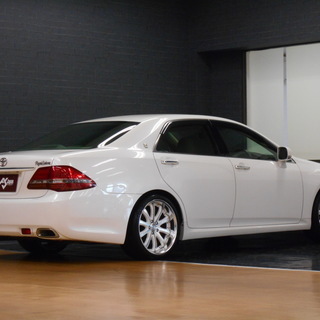 ★20年クラウン2.5ロイヤル　走行12.7万km　車検無　修復有　スピンドルエアロ　車高調　WORK19AW★　の画像