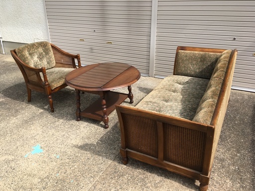 【大処分SALE】カリモクのアンティークな応接セット♪　ソファ　テーブル　椅子