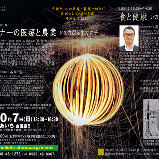 講演会「シュタイナーの医療と農業」＆「食と健康」