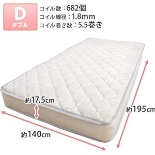 ポケットコイルマットレス ダブルベッドの画像
