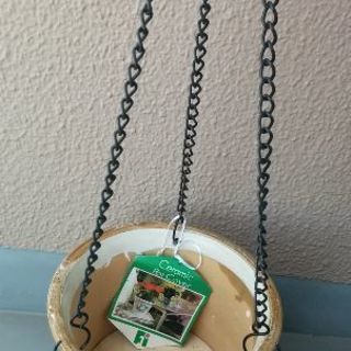新品✨セラミック陶器ポットカバー　５号鉢用　(吊り下げ兼用)値下げ💴⤵の画像