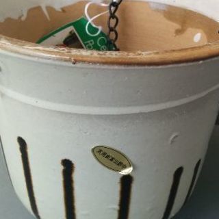 新品✨セラミック陶器ポットカバー　５号鉢用　(吊り下げ兼用)値下げ💴⤵の画像