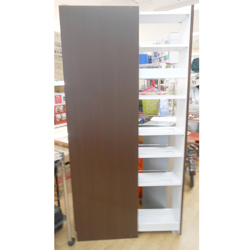 ボックス付きすき間ワゴン キッチン ワゴン すき間収納 7段 木 ダークブラウン ☆ PayPay(ペイペイ)決済可能 ☆  札幌市 清田区 平岡