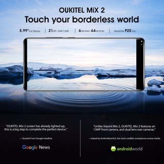 値下げ！！新品！！ ** Oukitel MIX 2 ** 6GB RAM / 64GB ROM / バッテリー4080mAhの画像