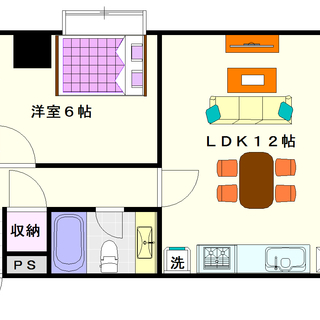 【サイストン旭】2号タイプ！1ＬＤＫタイプ！使い勝手の良い間取☆