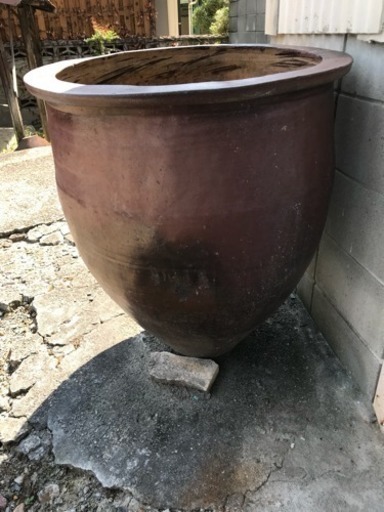 取引決定。特大な甕‼️メダカなどビオトープにしても楽しめます。