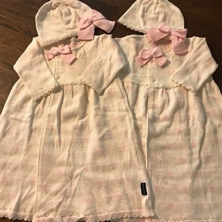 【美品】アンナニコラのベビードレス帽子付き 同じもの２着あります...