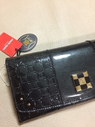 【新品】マリクレール 牛革長財布 エナメル長財布 ブラック 黒