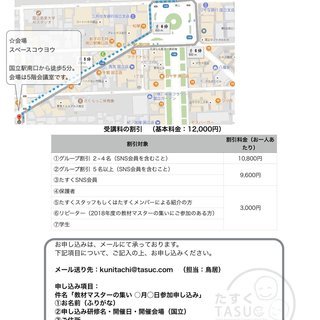 9/29(土) 国立開催 教材マスターの集いMAX2018＠国立 〜カテゴリー10の活用と具体的な療育経過〜たすくグループ - 国立市