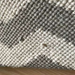 ニトリ ジグザグ インド綿 ラグ カーペット ホワイト グレー イエロー 北欧の画像