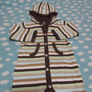 【美品】子供服(秋冬)　サイズ80　GAP　茶系ボーダーの画像