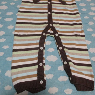 【美品】子供服(秋冬)　サイズ80　GAP　茶系ボーダーの画像
