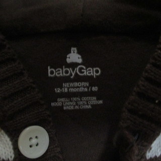 【美品】子供服(秋冬)　サイズ80　GAP　茶系ボーダーの画像