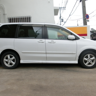 マツダ　MPV　V6　革シート　リモコンエンジンスターター　オートクルーズ　両側パワースライド　　HID　後席モニター 付き　の画像