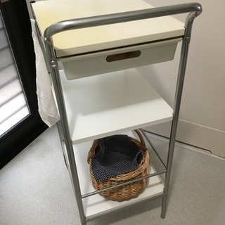 キッチンワゴン 【片側キャスター付きワゴン3段】の画像