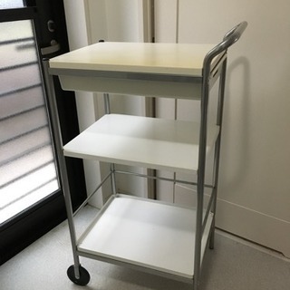 キッチンワゴン 【片側キャスター付きワゴン3段】の画像