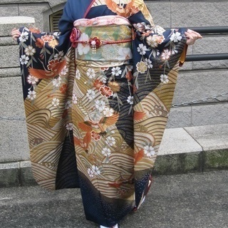 振袖一式　成人式　青色の画像