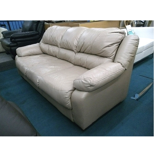 値下げしました! 札幌 本革!【3人掛けソファ】幅200cm キャメル～木蘭色 ベージュ 3P 3人用 本郷通店