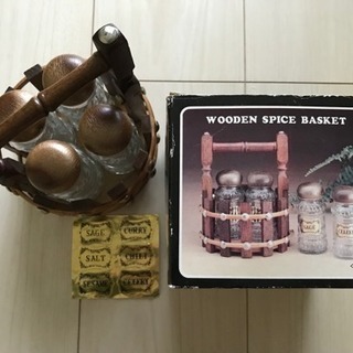 【新品】WOODEN SPICE BASKET/ガラス製スパイス...