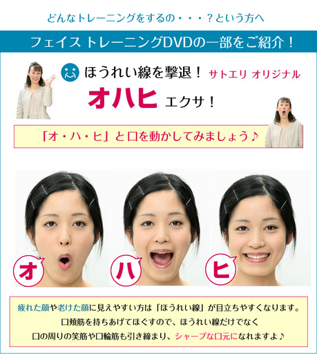 【1ヶ月で小顔美人になれる】　フェイストレーニングDVD　収録時間：約60分　講師：佐藤恵理