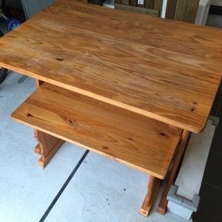 お値下げしました ダイニングセット ベンチ パイン材 四人がけの画像