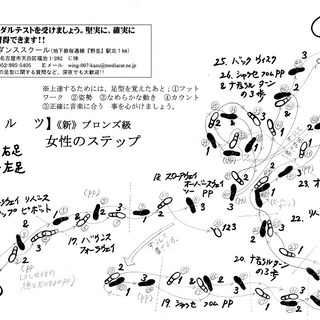 ワルツ（社交ダンス、愛知県財団系のメダルテスト足型の１級）の無料講習会の画像